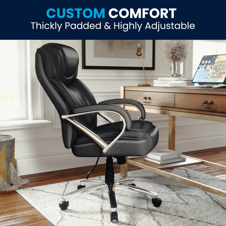 Hercules Series 500 lb Black LeatherSoft High-Back Executive Swivel Chair