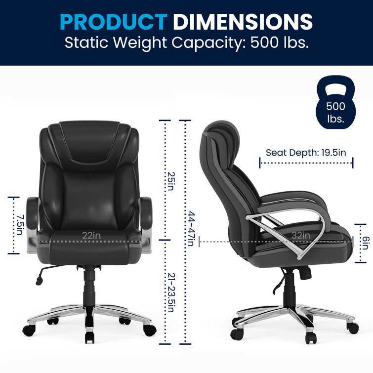 Hercules Series 500 lb Black LeatherSoft High-Back Executive Swivel Chair