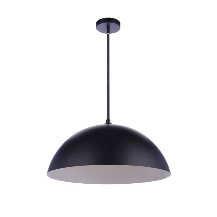 Matte Black 23.25" Dome LED Pendant Light