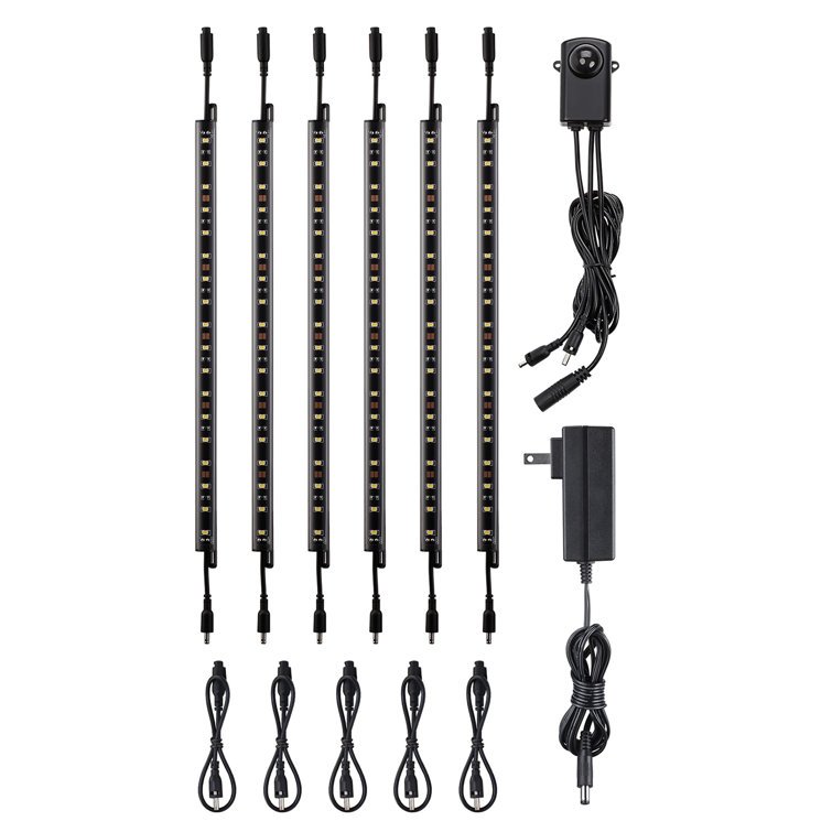 TORCHSTAR F-16116 LED Safe Lighting Kit, 12 Inch Linkable Light Bars (6) + Motion Sensor + UL Power Adapter