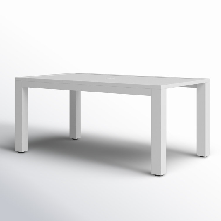 Poinsettia 64'' White Aluminum Outdoor Dining Table