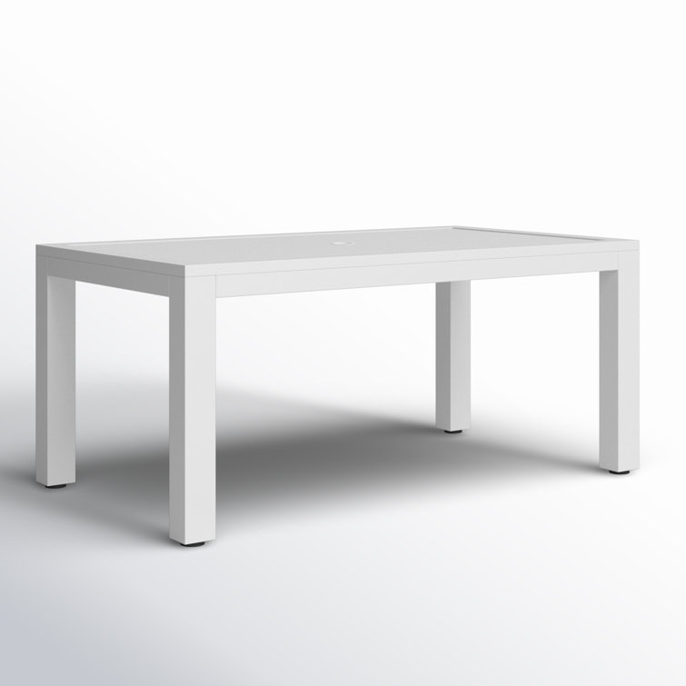 Poinsettia 64'' White Aluminum Outdoor Dining Table