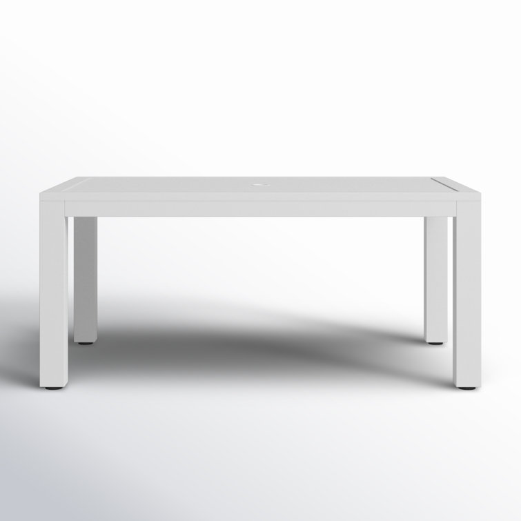 Poinsettia 64'' White Aluminum Outdoor Dining Table