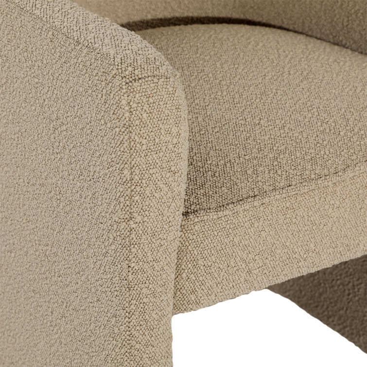 Thora Beige Boucle Upholstered Pine Dining Chair