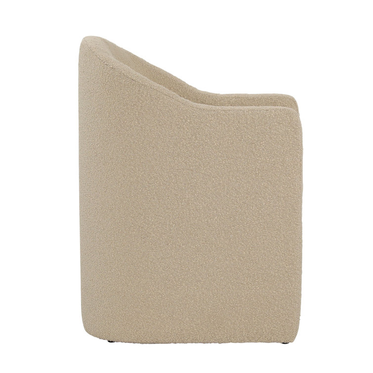 Thora Beige Boucle Upholstered Pine Dining Chair