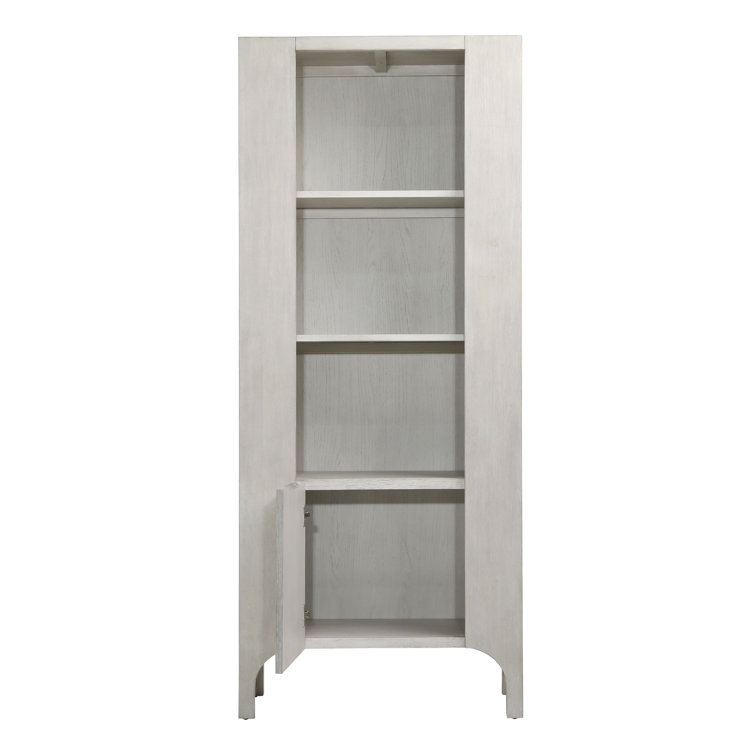 Maiya Light Gray Rubberwood Vertical Bookcase with Door
