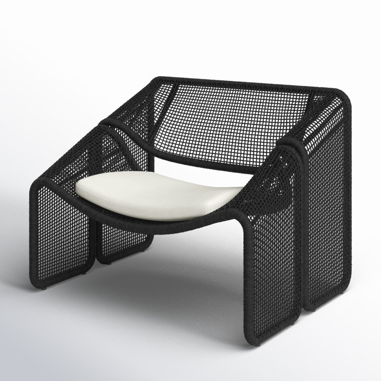 Selma Contemporary Brown & White Outdoor Chair with Cushions