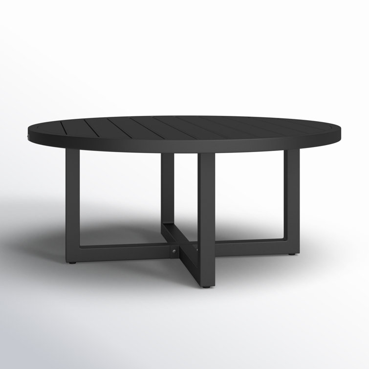 Argiope 42'' Black Aluminum Round Outdoor Coffee Table