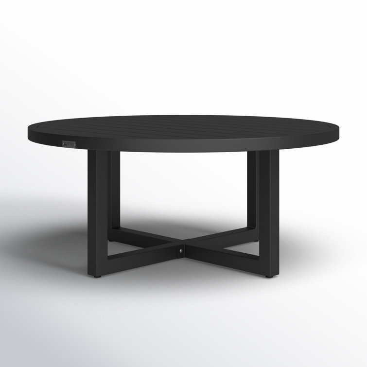 Argiope 42'' Black Aluminum Round Outdoor Coffee Table