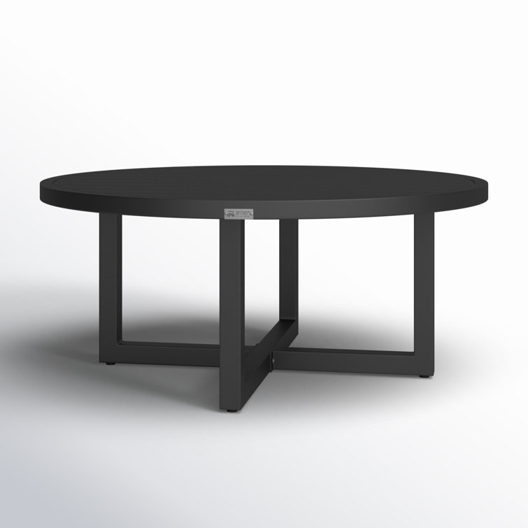 Argiope 42'' Black Aluminum Round Outdoor Coffee Table