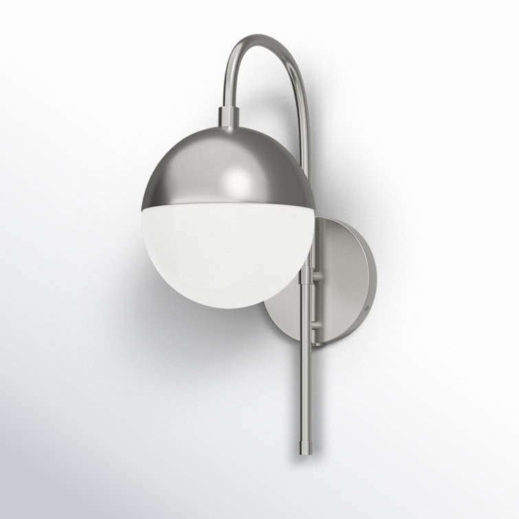 Nickel Frosted Glass Globe Dimmable Sconce