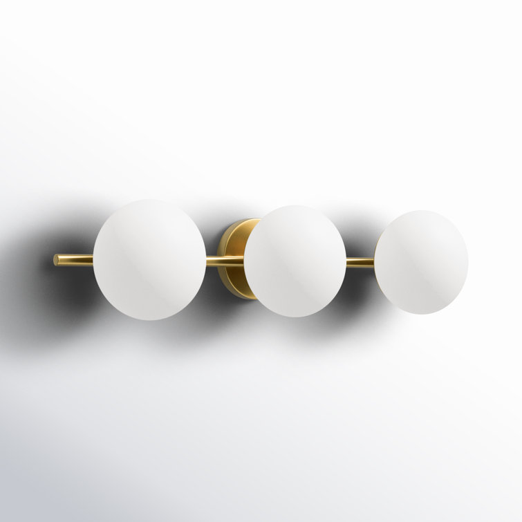 Burnished Brass and Milk White Glass 3-Light Vanity Fixture