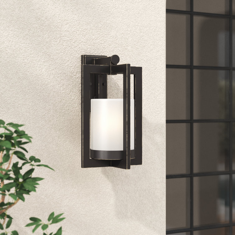Bronze Dimmable Outdoor Lantern with Etched Glass Diffuser