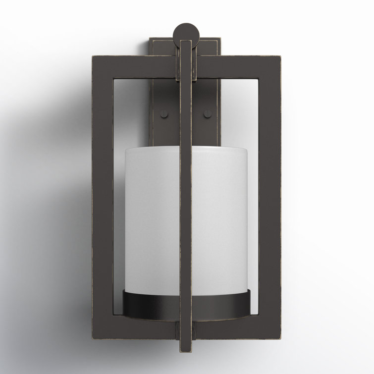 Bronze Dimmable Outdoor Lantern with Etched Glass Diffuser