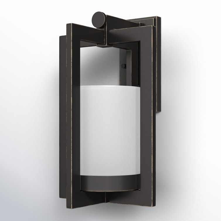 Bronze Dimmable Outdoor Lantern with Etched Glass Diffuser