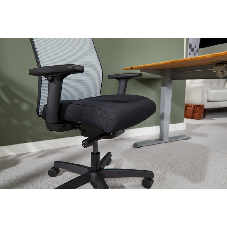 Fog/Black Mesh Fabric Swivel Task Office Chair