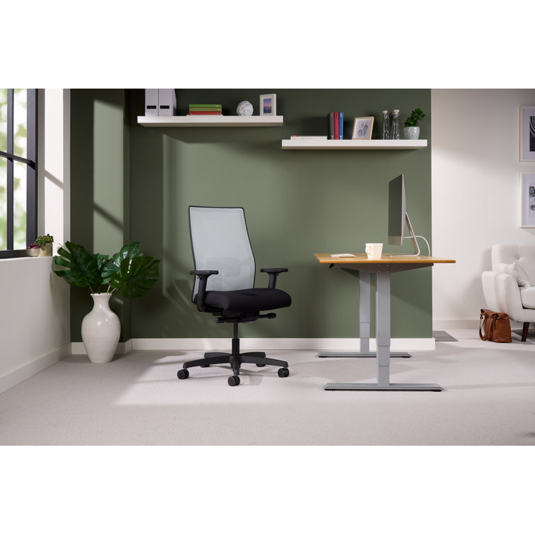 Fog/Black Mesh Fabric Swivel Task Office Chair