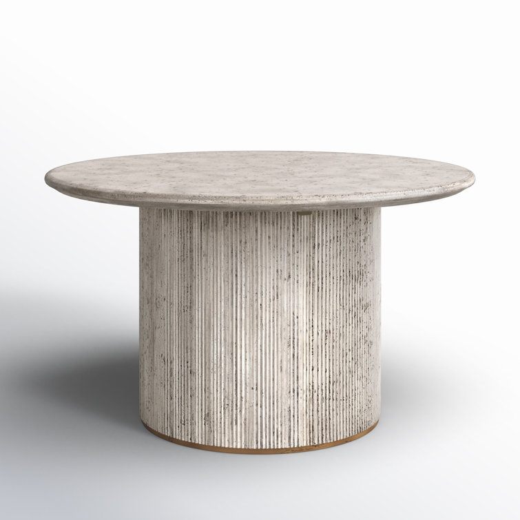 Debbie 51" Light Grey Concrete Pedestal Dining Table