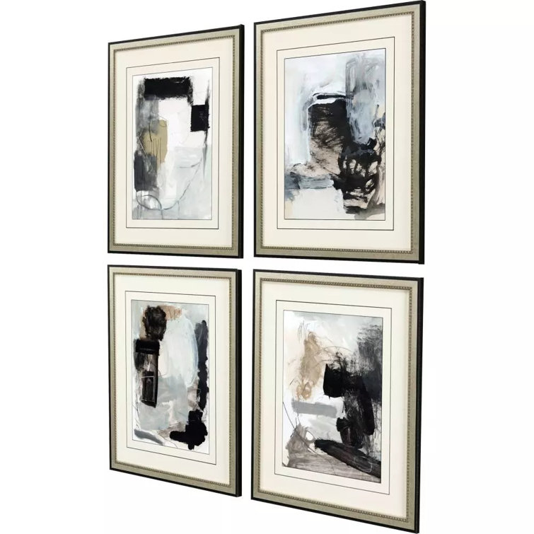 Malanta Knowles Abstract Print Set in Distressed Silver Leaf Frame