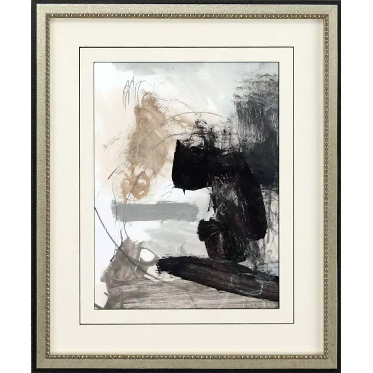 Malanta Knowles Abstract Print Set in Distressed Silver Leaf Frame