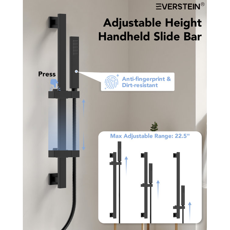 Matte Black Dual Shower Head System with Adjustable Handheld