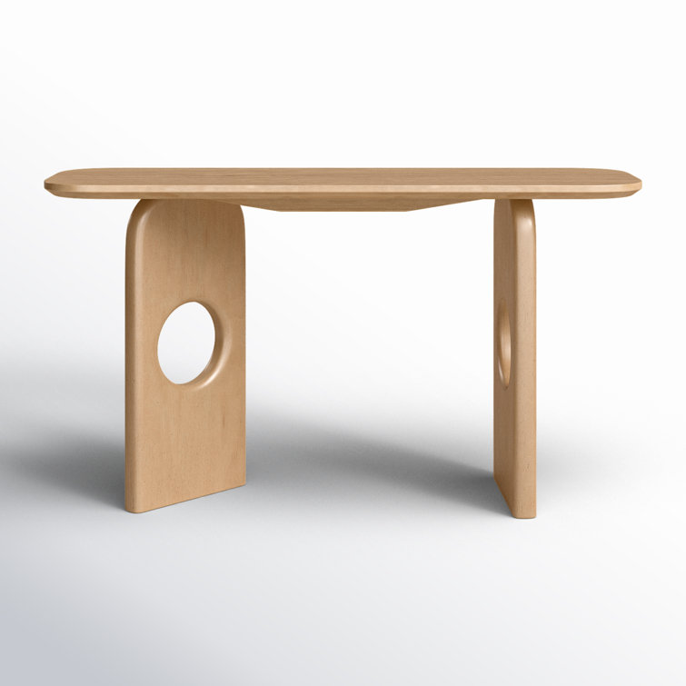 White Oak Rectangular Drop Leaf Console Table