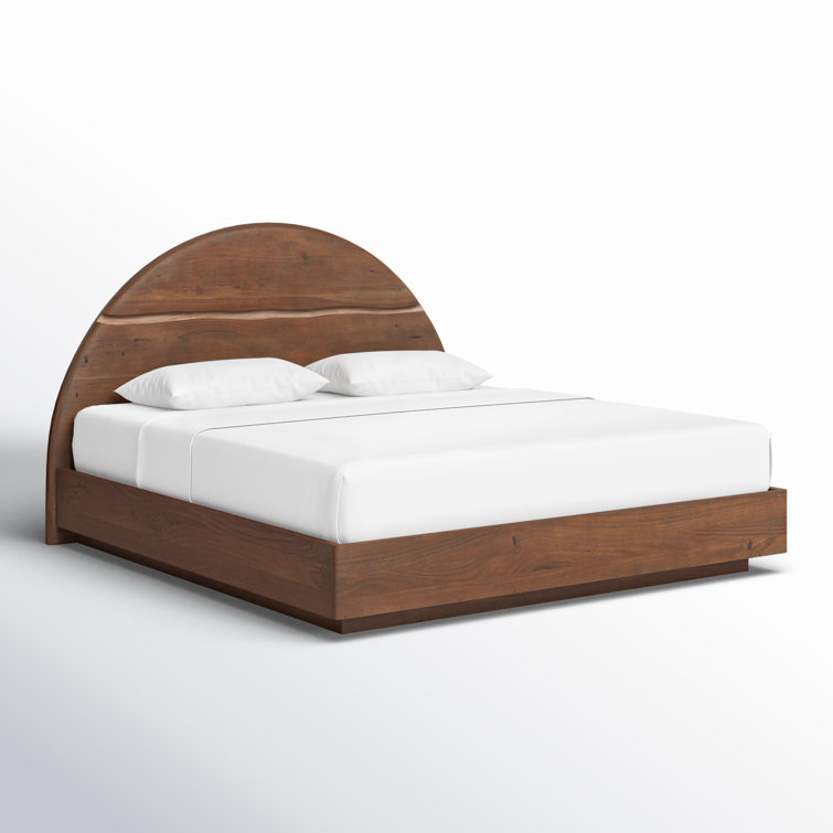 Watson Modern King Bed with Live-Edge Acacia Wood Frame