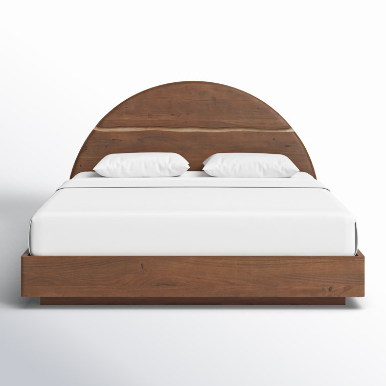Watson Modern King Bed with Live-Edge Acacia Wood Frame