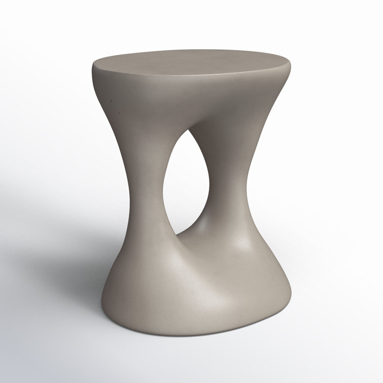 Cassius 15.5'' Gray Concrete Oval Outdoor Side Table
