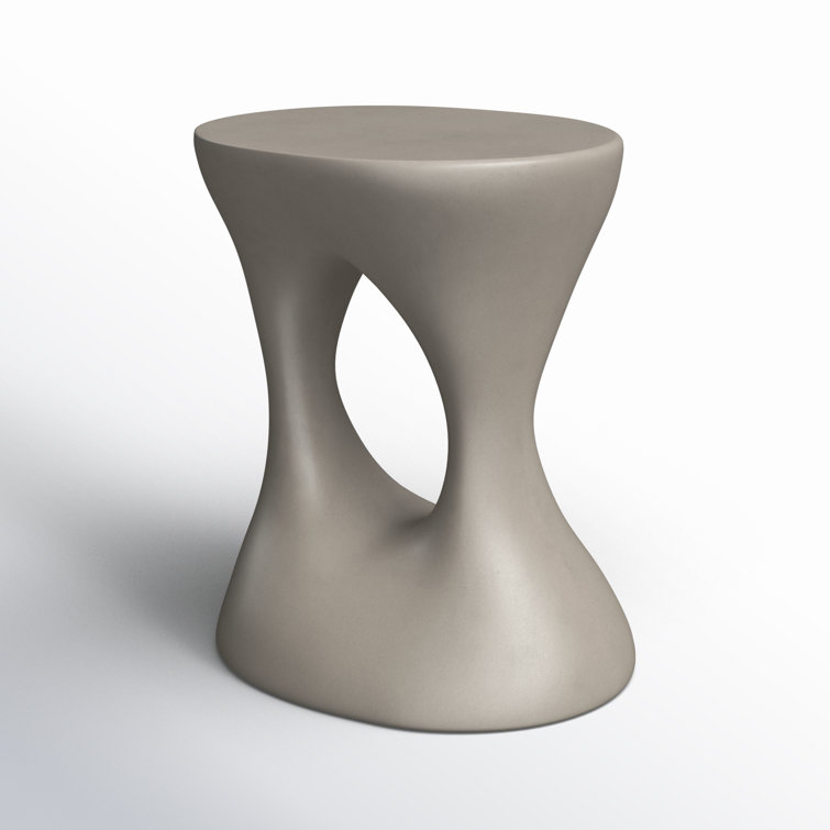 Cassius 15.5'' Gray Concrete Oval Outdoor Side Table