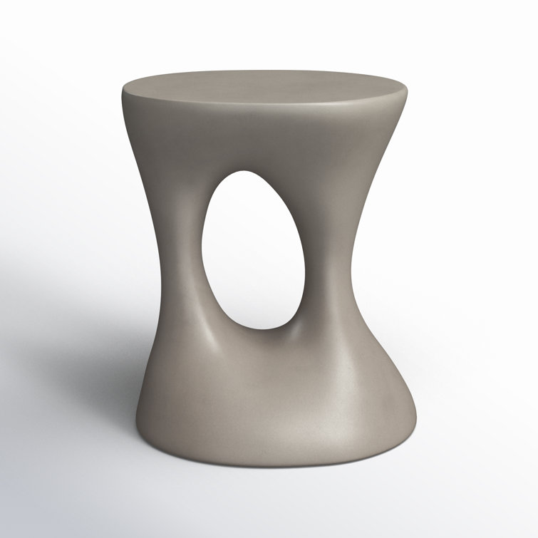 Cassius 15.5'' Gray Concrete Oval Outdoor Side Table