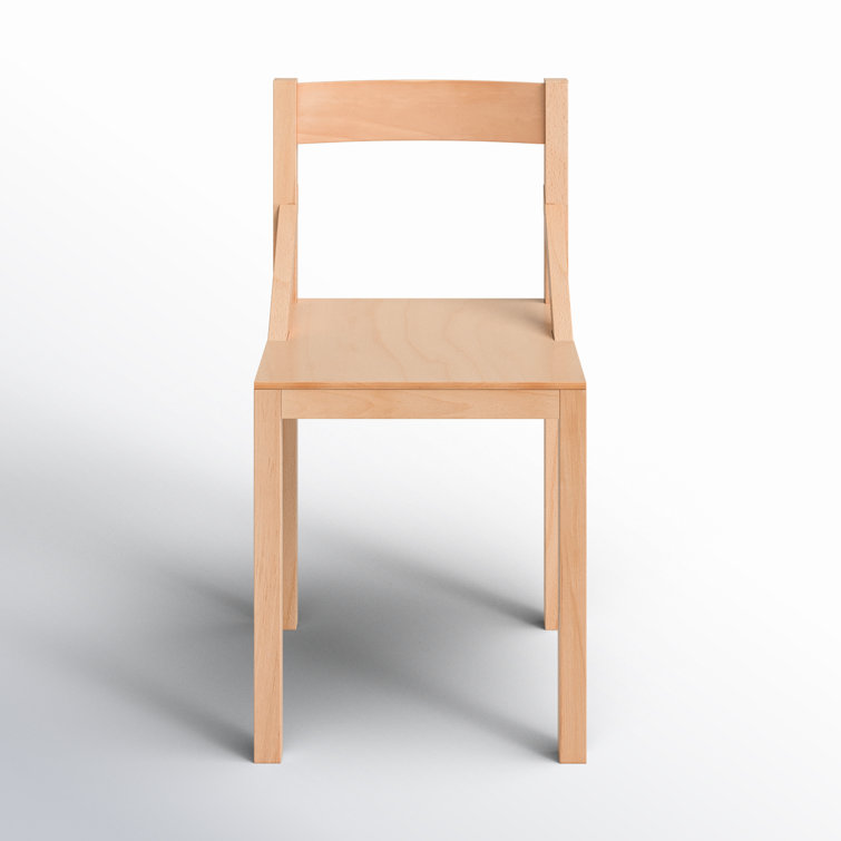 Natural Beech Wood Low Back Dining Side Chair