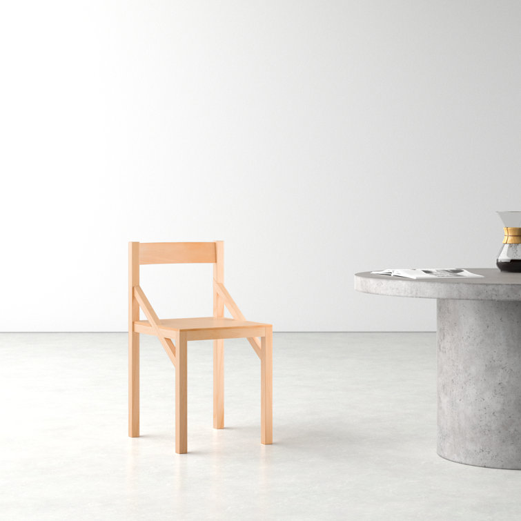 Natural Beech Wood Low Back Dining Side Chair
