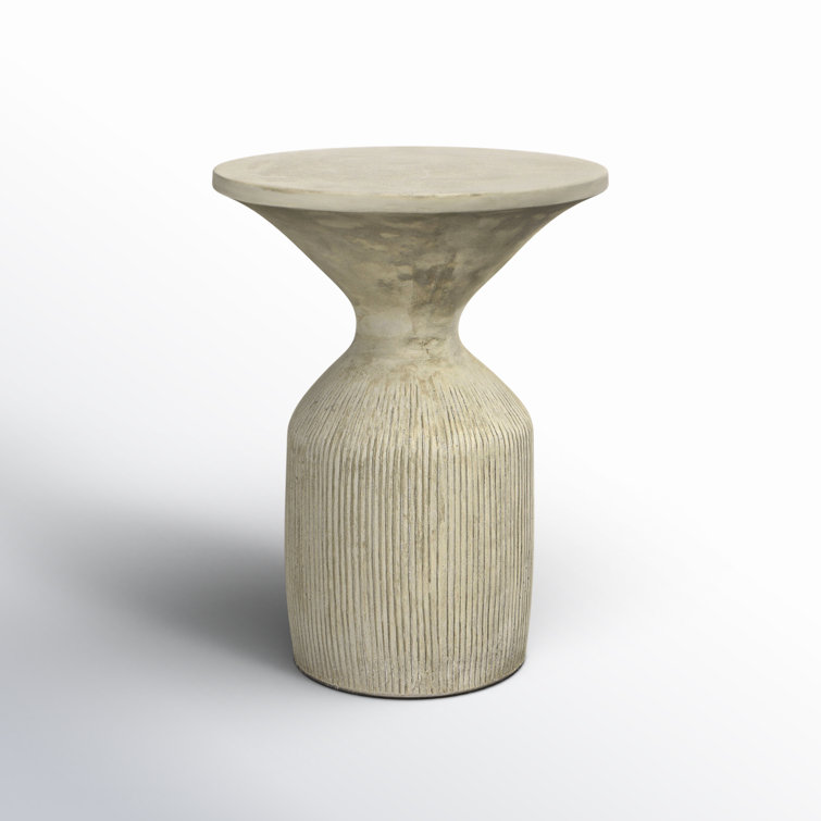 Gray Concrete Contemporary Outdoor Side Table