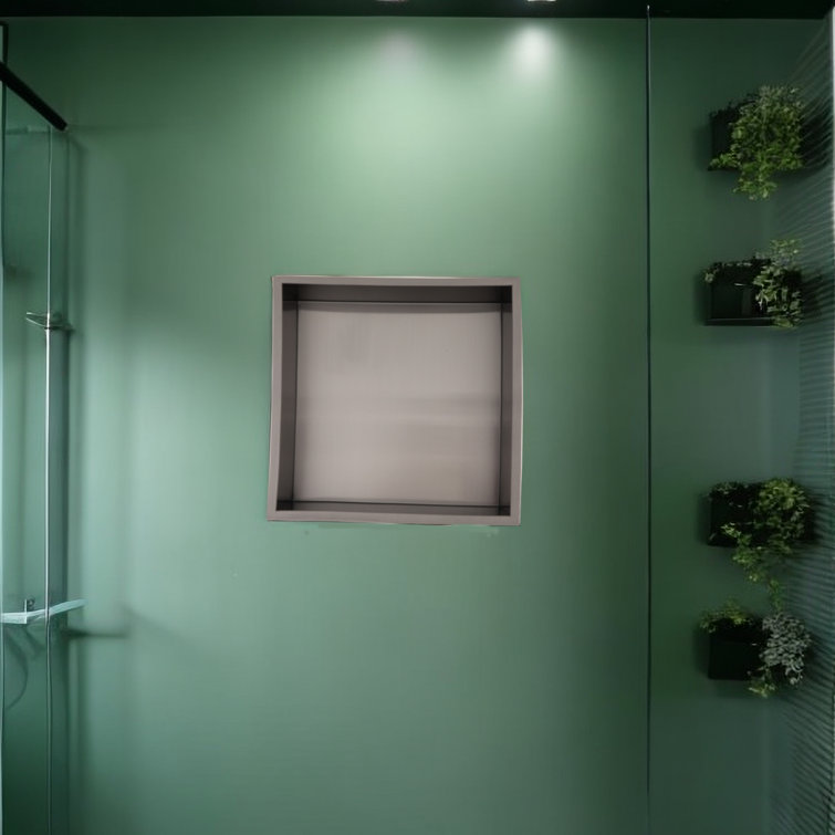 Black Stainless Steel Wall Mount Shower Niche 13" x 13"