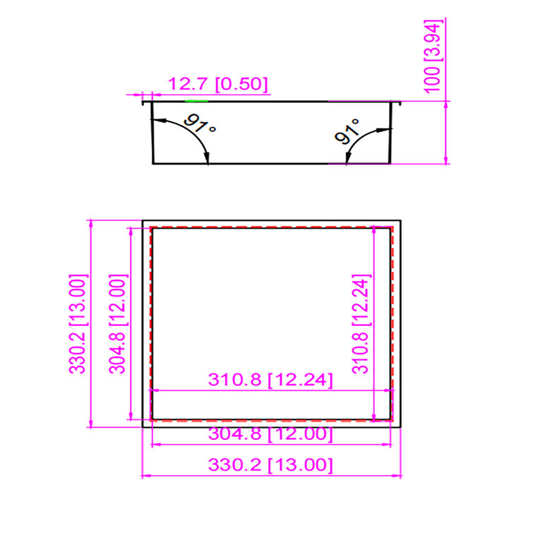 Black Stainless Steel Wall Mount Shower Niche 13" x 13"