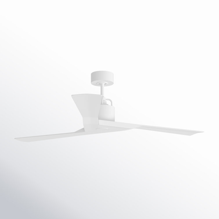 52'' Matte White Acrylic Ceiling Fan with LED Light and Remote