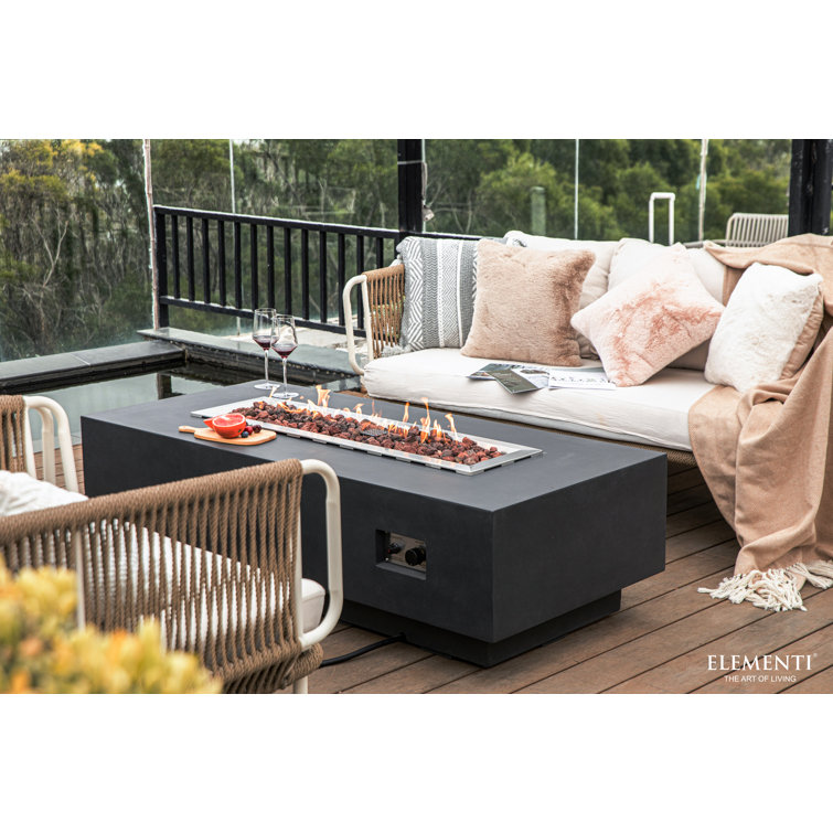 Granville 60-Inch Dark Gray Concrete Gas Fire Pit Table