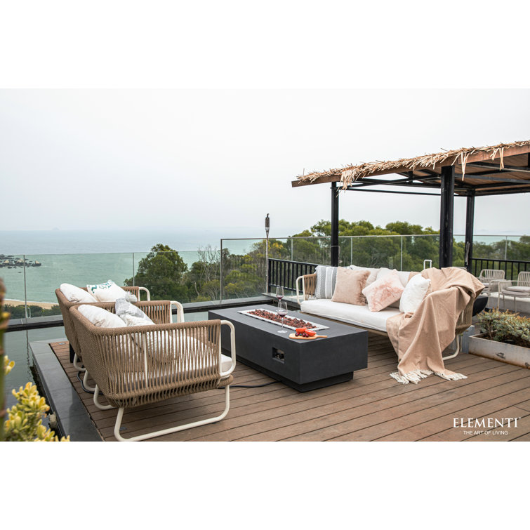 Granville 60-Inch Dark Gray Concrete Gas Fire Pit Table