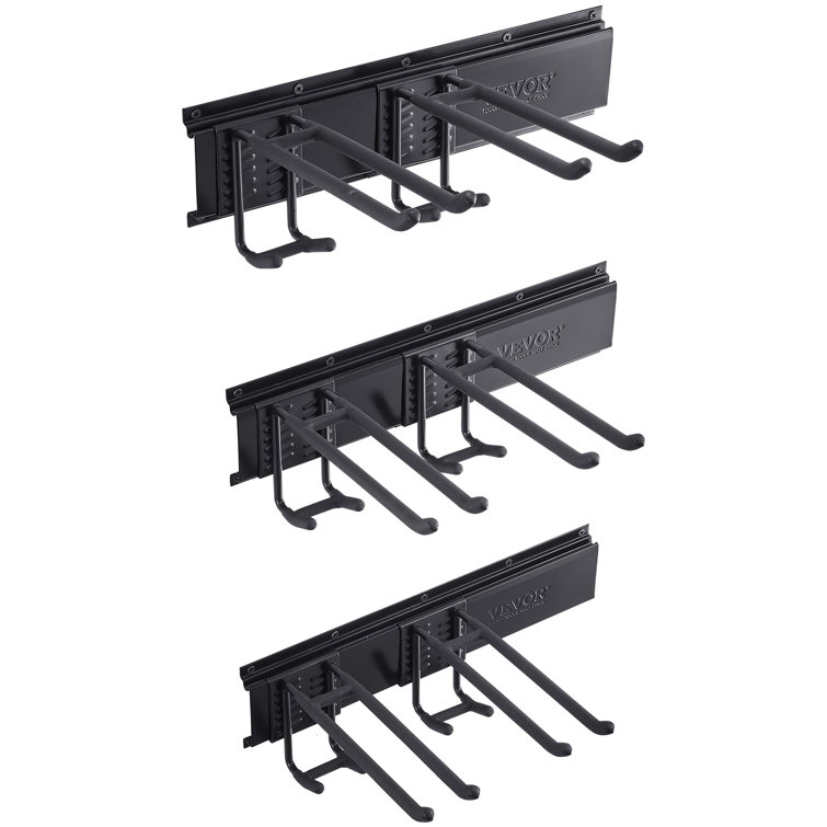 Black Carbon Steel Wall-Mounted Garage Tool Organizer