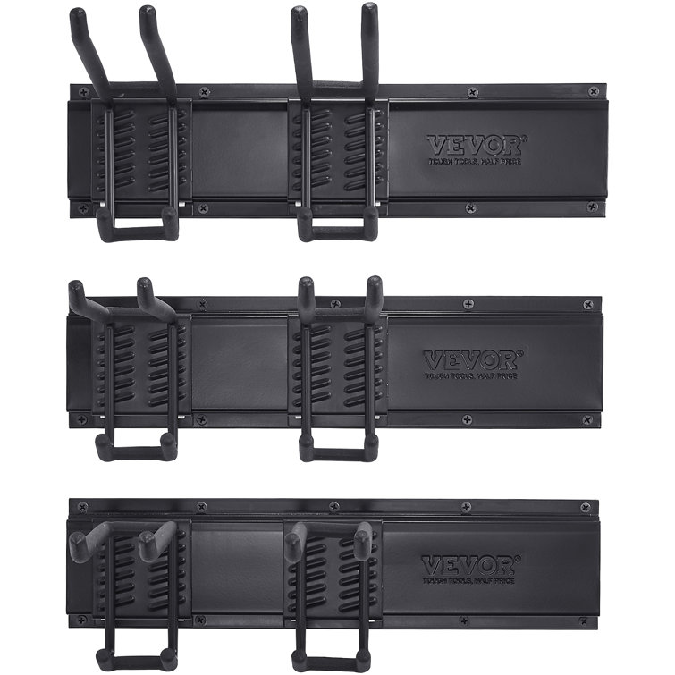 Black Carbon Steel Wall-Mounted Garage Tool Organizer