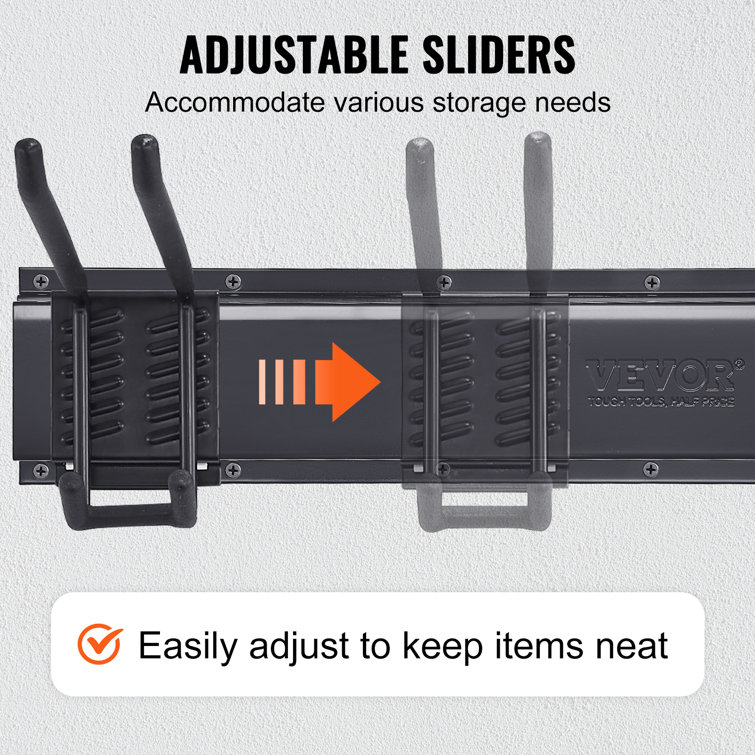 Black Carbon Steel Wall-Mounted Garage Tool Organizer
