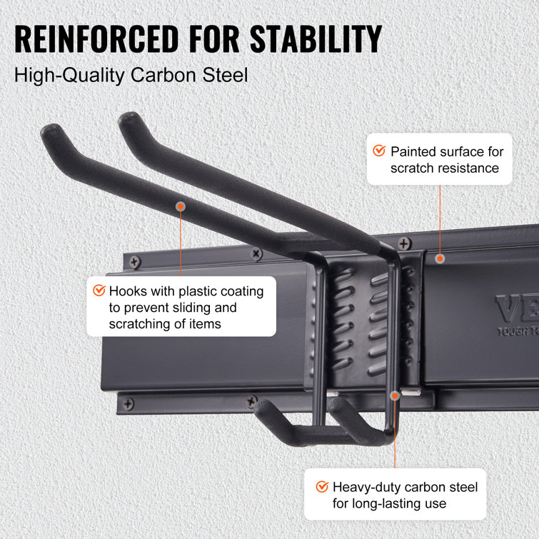 Black Carbon Steel Wall-Mounted Garage Tool Organizer