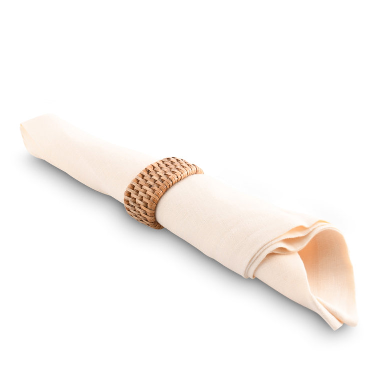 Handwoven Oval Rattan Napkin Rings Set of 4