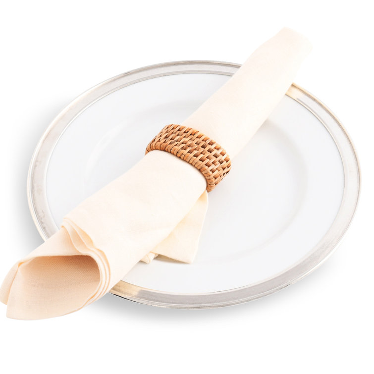 Handwoven Oval Rattan Napkin Rings Set of 4