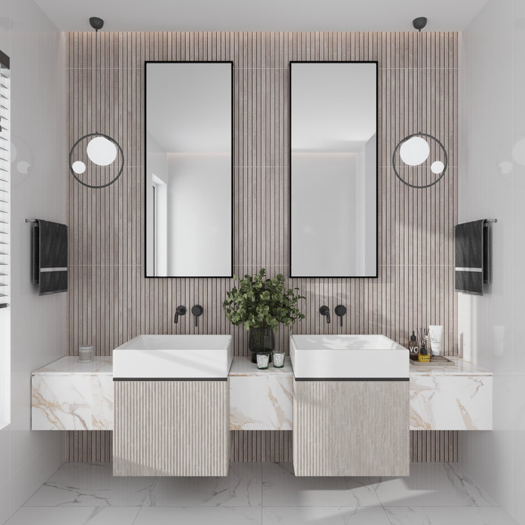 Bois Ribbon 24" x 48" Matte Gray Porcelain Wall and Floor Tile