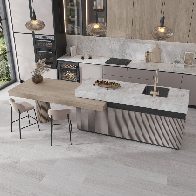 Bois 47.25" Matte Gray Porcelain Rectangular Wall and Floor Tile