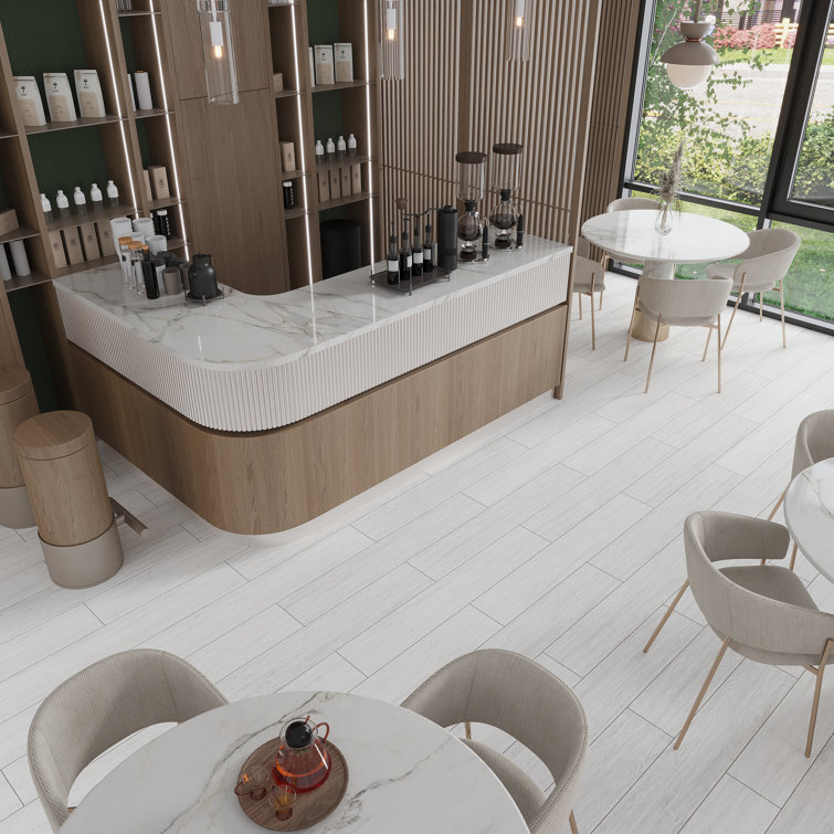 Blanco White Oak Matte Porcelain Rectangular Tile 8x48