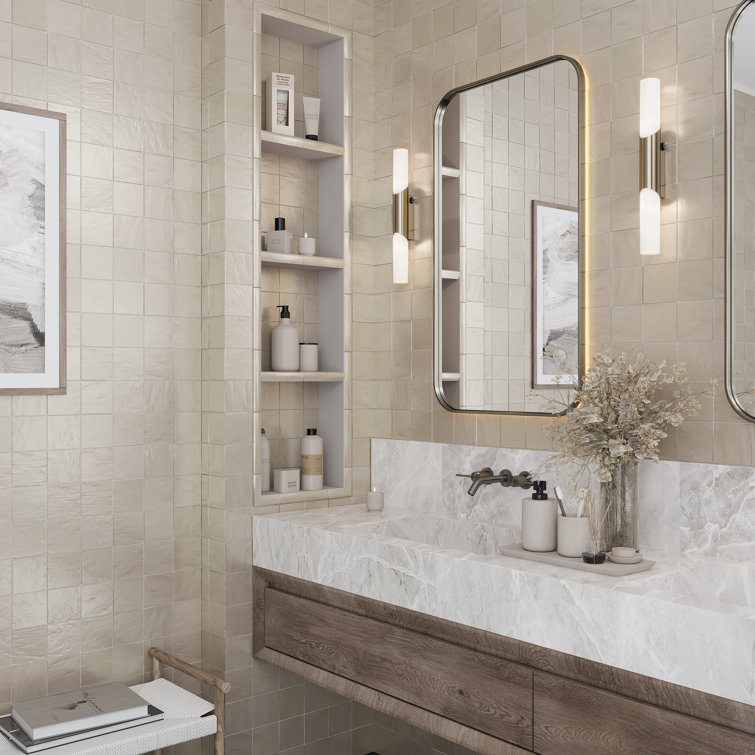 Duchess Glossy Beige Ceramic 4" x 4" Square Wall Tile