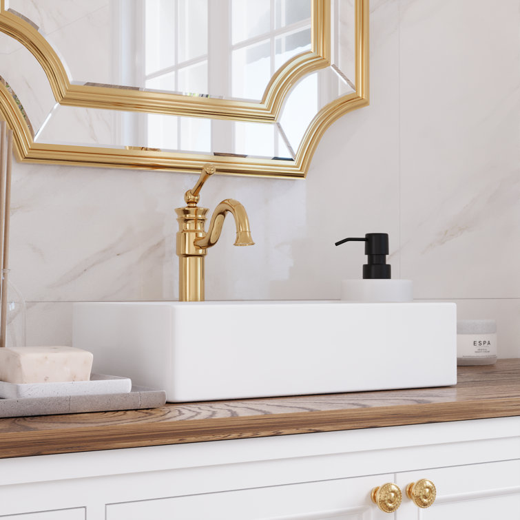 DeerValley 20" White Ceramic Rectangular Vessel Sink with Overflow